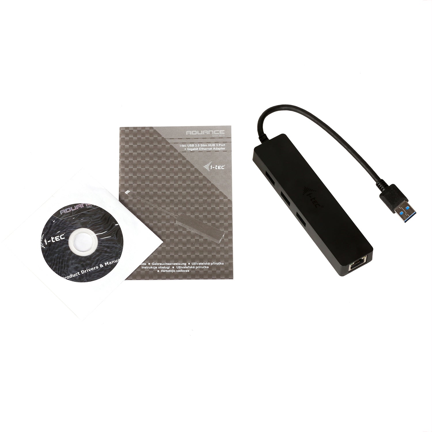 i-tec USB-Hub – USB 3.0, 3× USB-A, GbE, für Windows/Mac/Linux