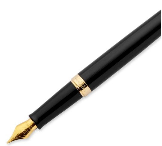 Waterman Hemisphäre Lack schwarz, vergoldet – Federspitze M