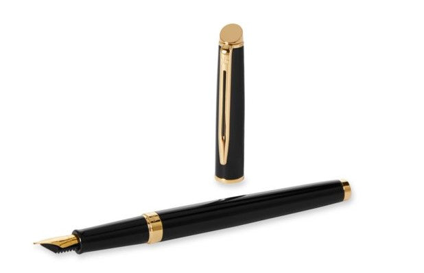 Waterman Hemisphäre Lack schwarz, vergoldet – Federspitze M