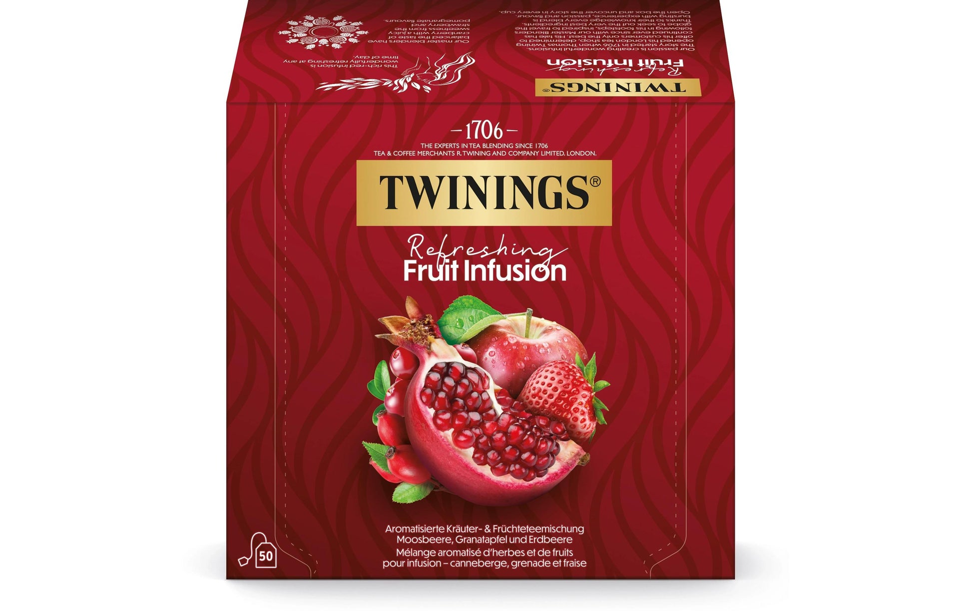 Twinings – Früchtetee Moosbeere, Granatapfel & Erdbeere – Teebeutel 50 Beutel