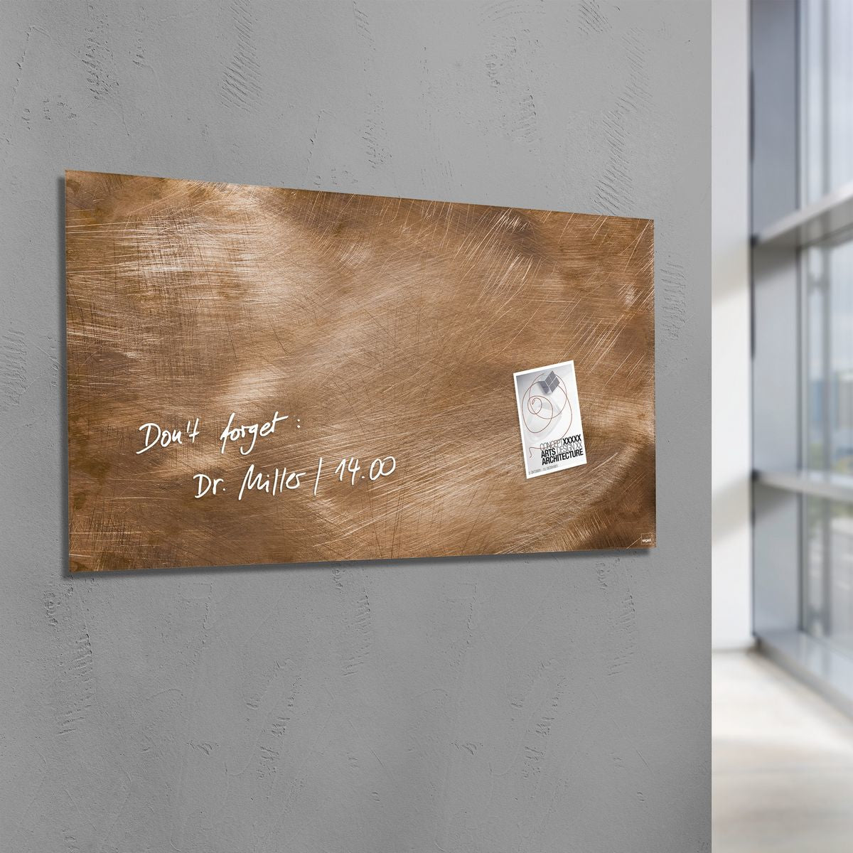 Sigel Whiteboard – 91 × 46 cm, Glas, magnetisch, Wandmontage, inkl. Magnetwürfel, Montagesatz