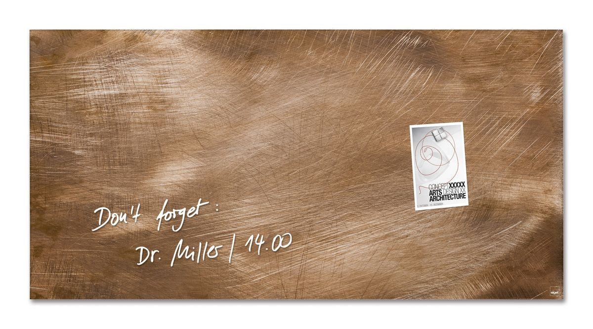 Sigel Whiteboard – 91 × 46 cm, Glas, magnetisch, Wandmontage, inkl. Magnetwürfel, Montagesatz
