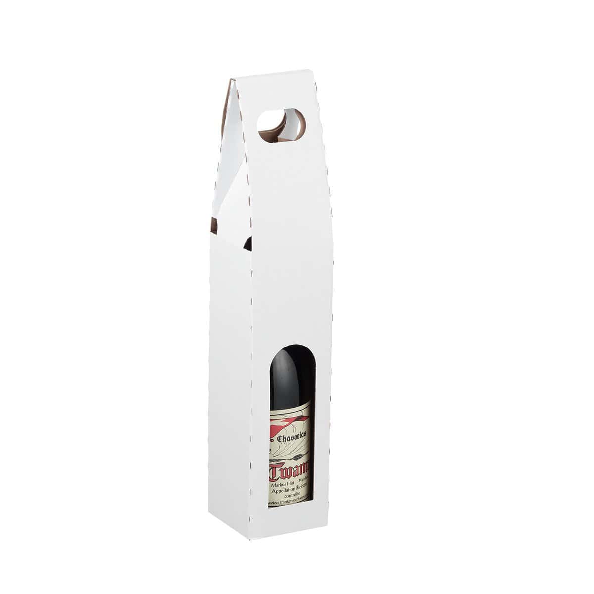 Brieger Flaschentüte weiss – 81 × 370 × 81 mm – für 1 Flasche – 1 Stk.