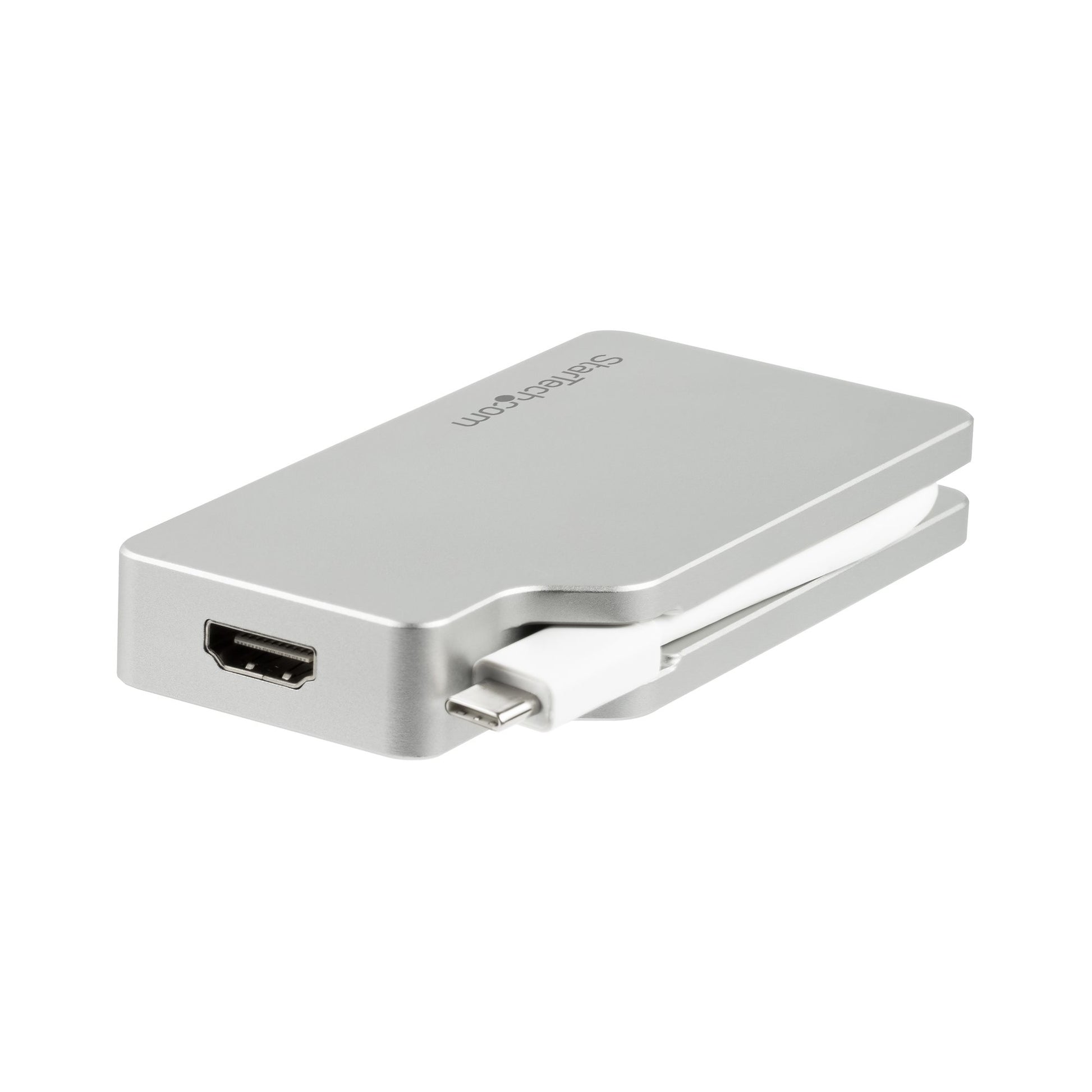 StarTech.com USB-C Adapter zu HDMI/DVI/VGA/mDP – 4K (3840 × 2160) @ 60 Hz, HDMI 1.4, 0,11 m, Silber