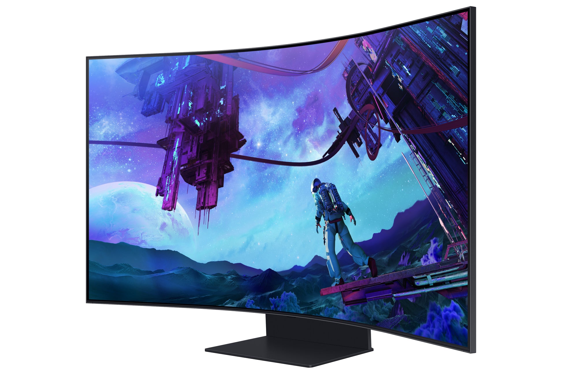 Samsung Odyssey Ark G97NC – Monitor, 55", VA, Mini-LED, 165 Hz, 600 cd/m², Tizen, Schwarz
