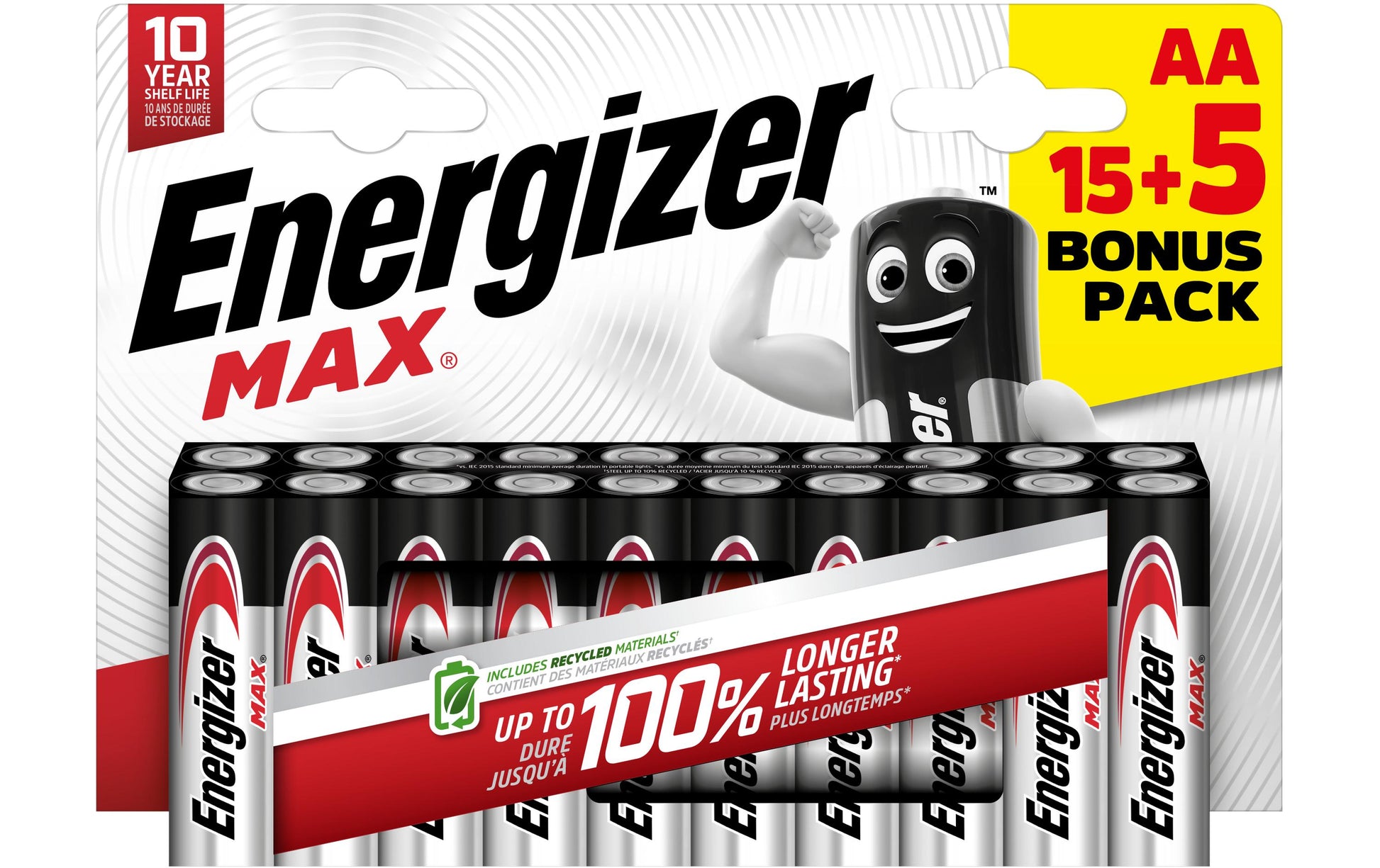 Energizer AA Batterien – Alkaline, 1,5 V – 20 Stk.