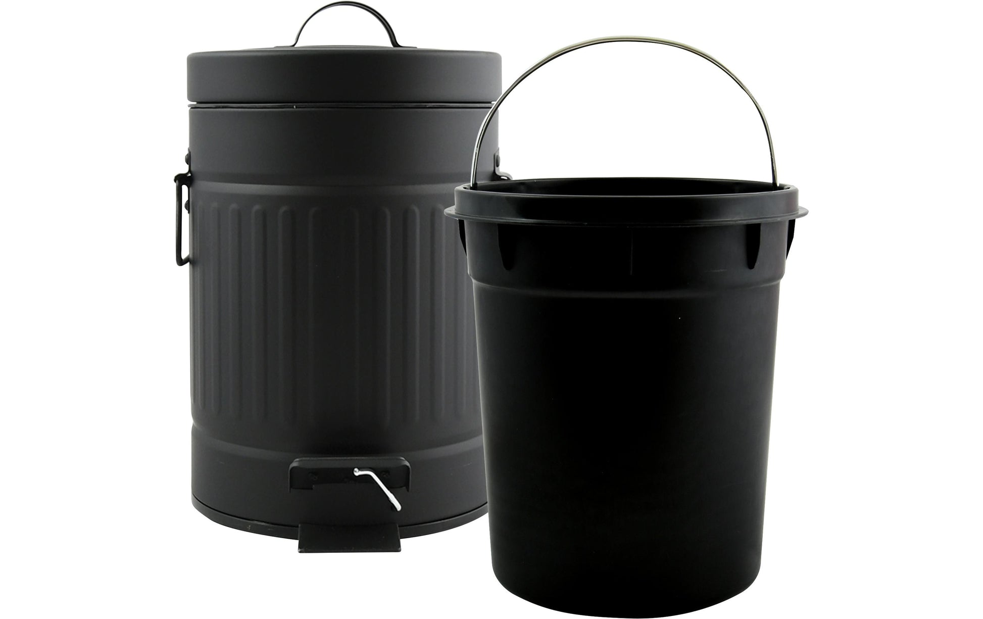 MSV Kosmetikeimer – 3 l – Stahl, rund – schwarz