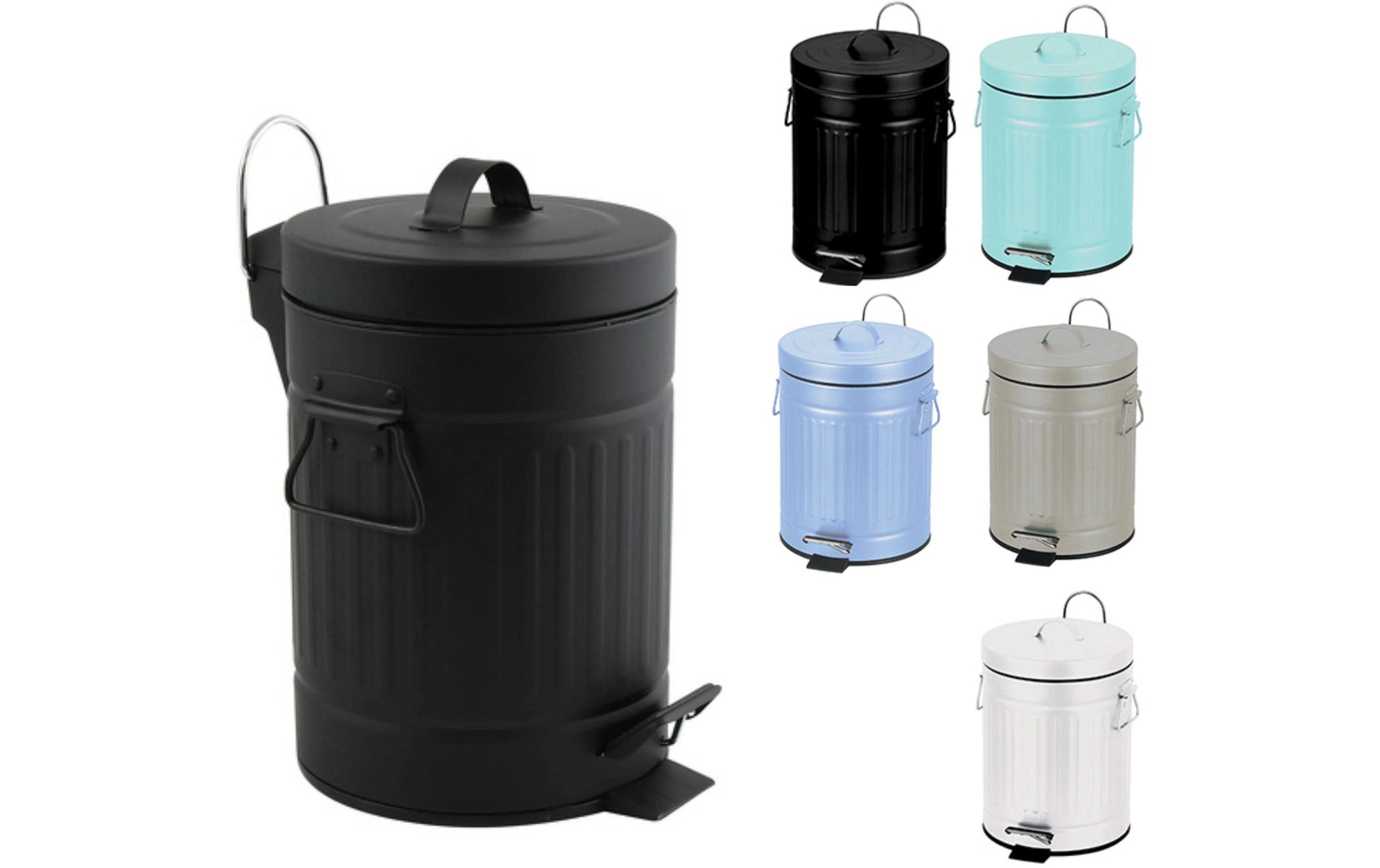 MSV Kosmetikeimer – 3 l – Stahl, rund – schwarz