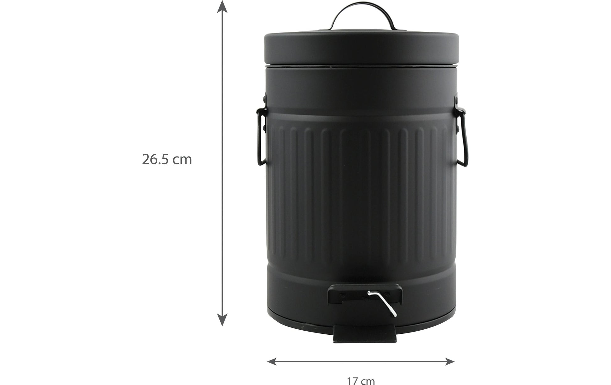 MSV Kosmetikeimer – 3 l – Stahl, rund – schwarz