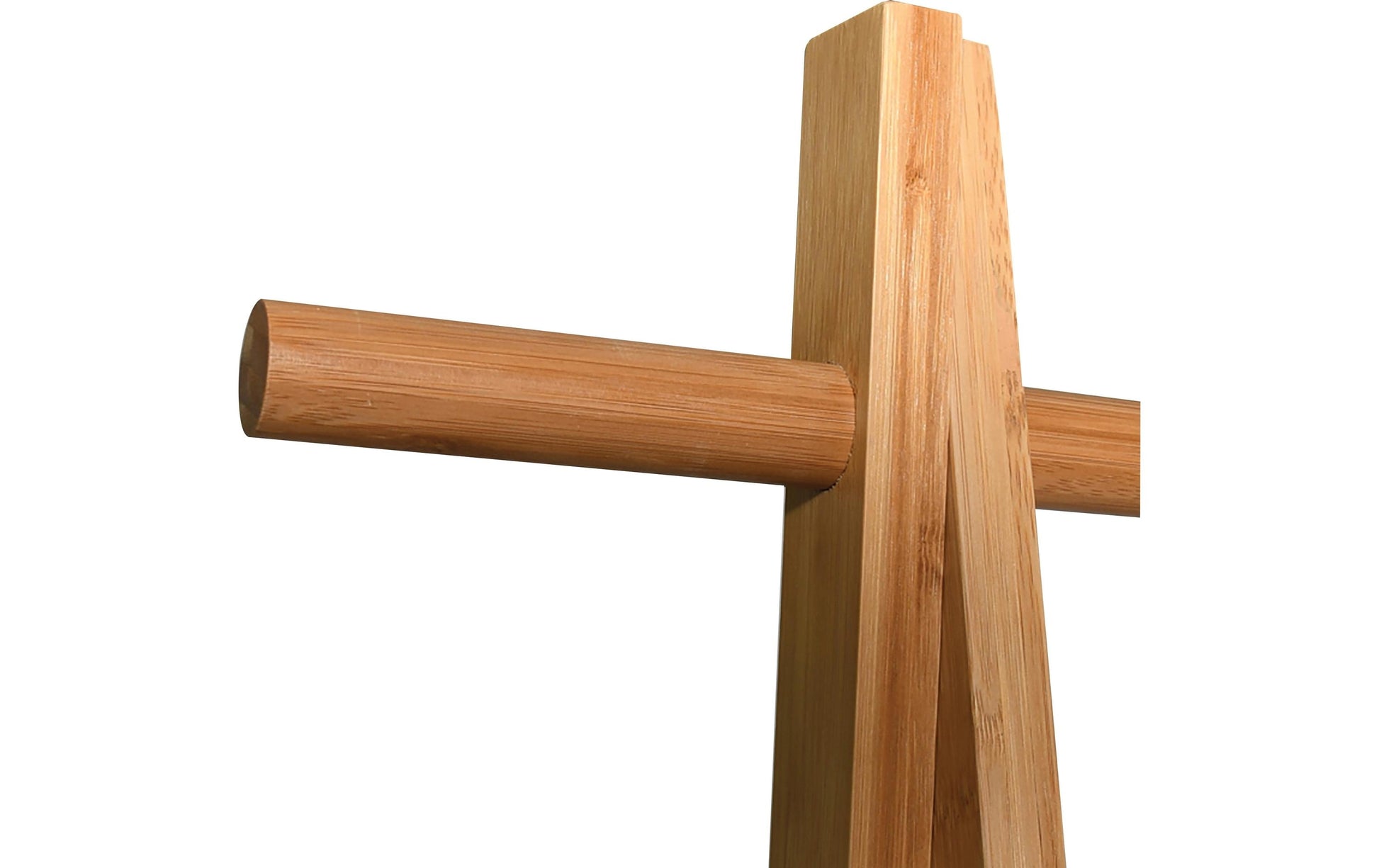 MSV Garderobenständer – Bambus/MDF – Weiss/Natur – 1'605 mm