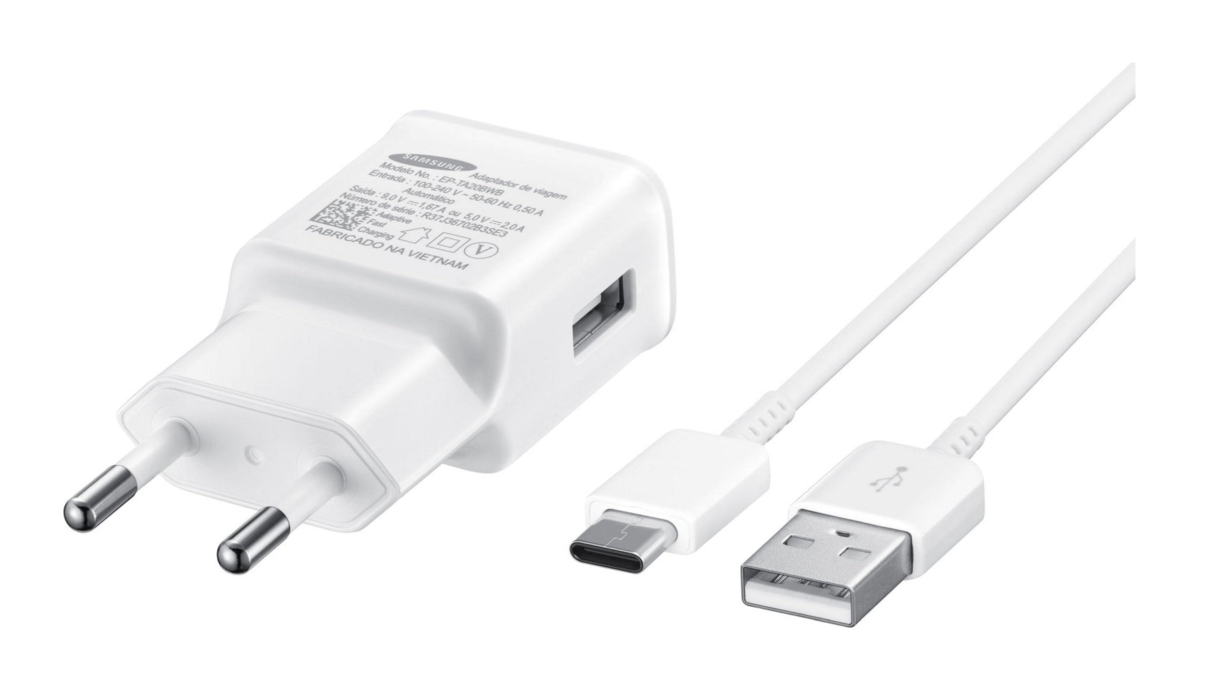 Samsung USB-Ladegerät 18 W – USB-A×1 – Schnellladung, inkl. USB-C-Kabel – für Mobilgeräte – weiss