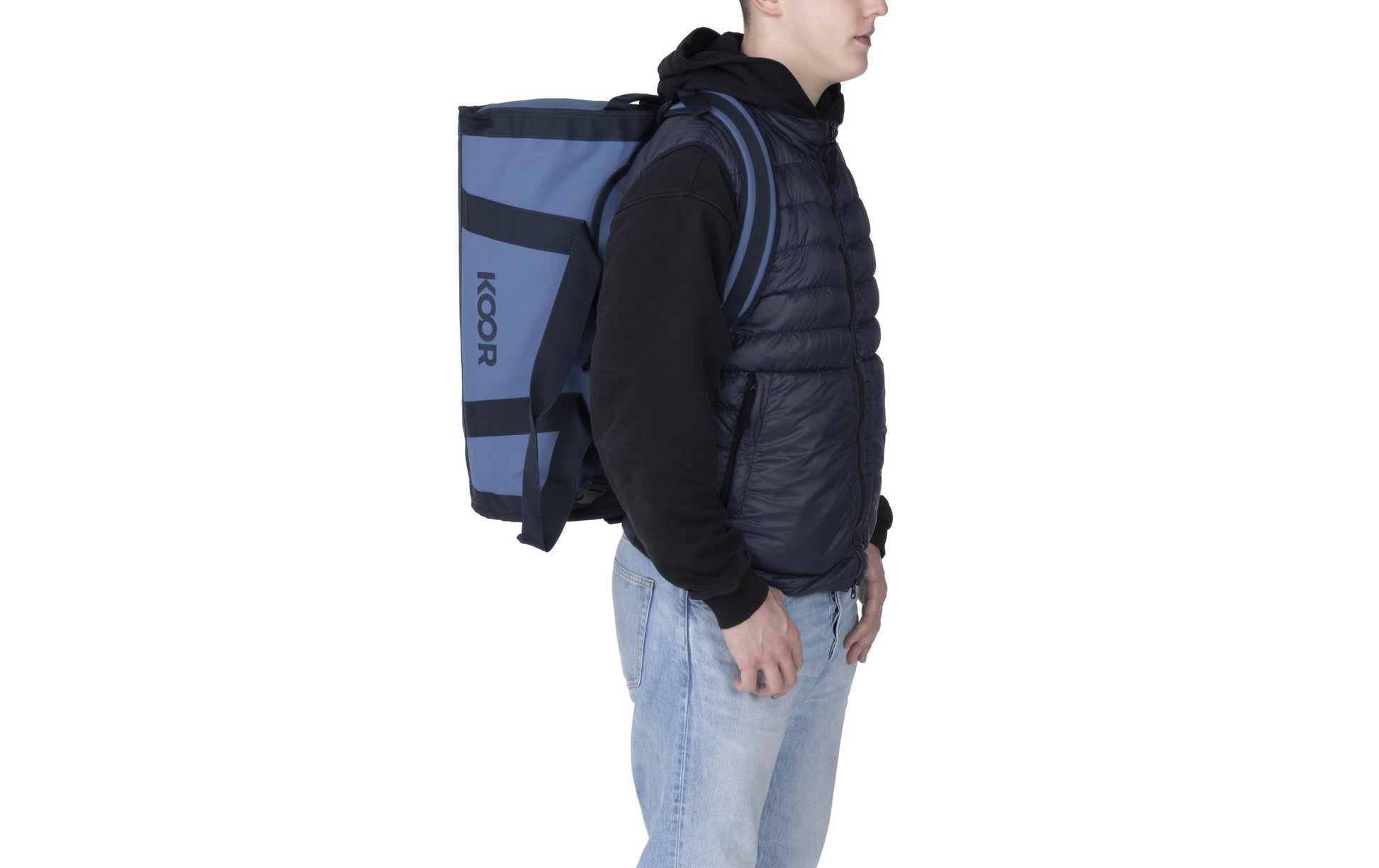 KOOR Sporttasche Sooma Misty Skies – 50 l, aus rPET, blau, 37 × 40,5 × 60,5 cm
