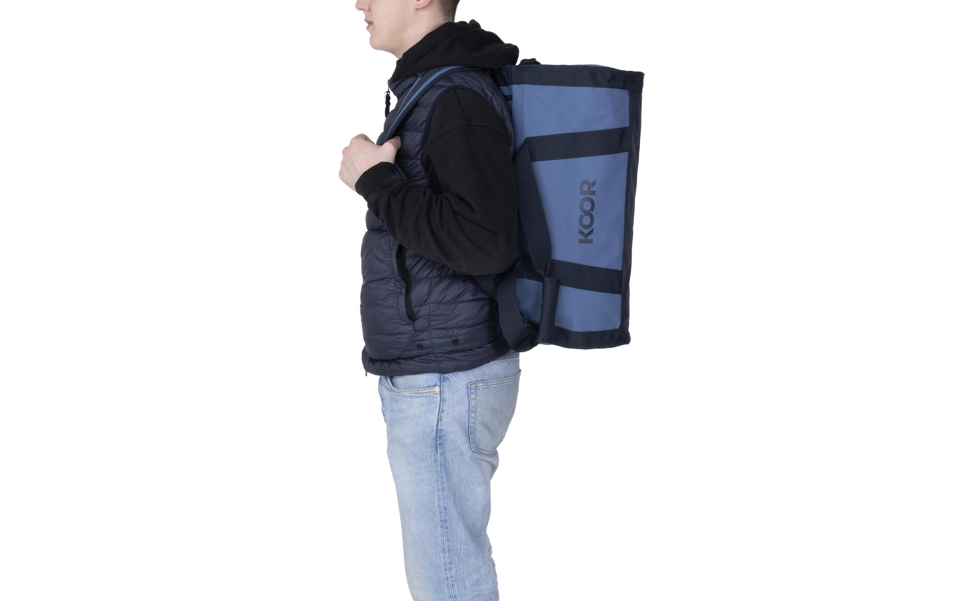 KOOR Sporttasche Sooma Misty Skies – 50 l, aus rPET, blau, 37 × 40,5 × 60,5 cm