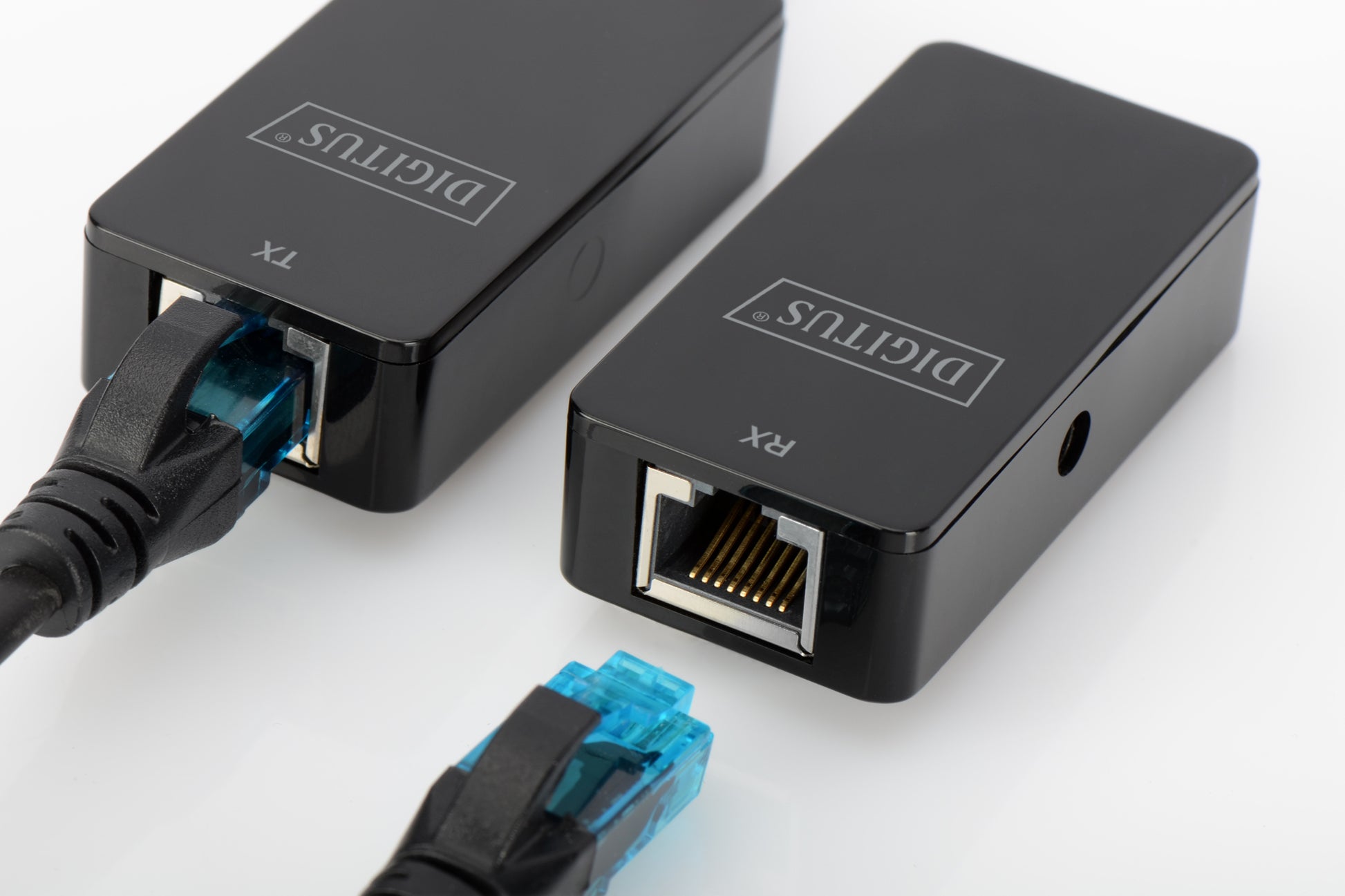 Digitus DA-70141 USB-Extender-Set – USB 2.0, bis 50 m über Cat5/5e/6, PoE-fähig, 1× USB-A – Schwarz