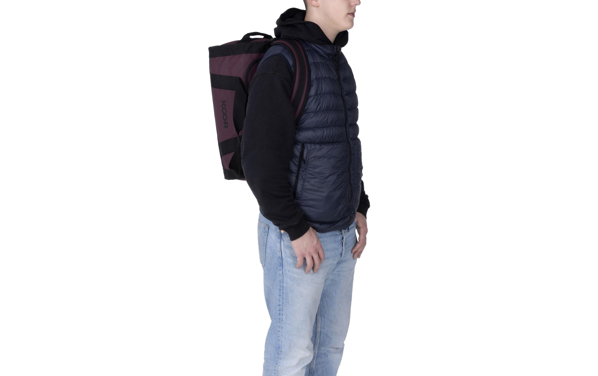 KOOR Sporttasche Sooma – 30 l, aus rPET, dunkelrot, 30,5 × 40 × 50 cm