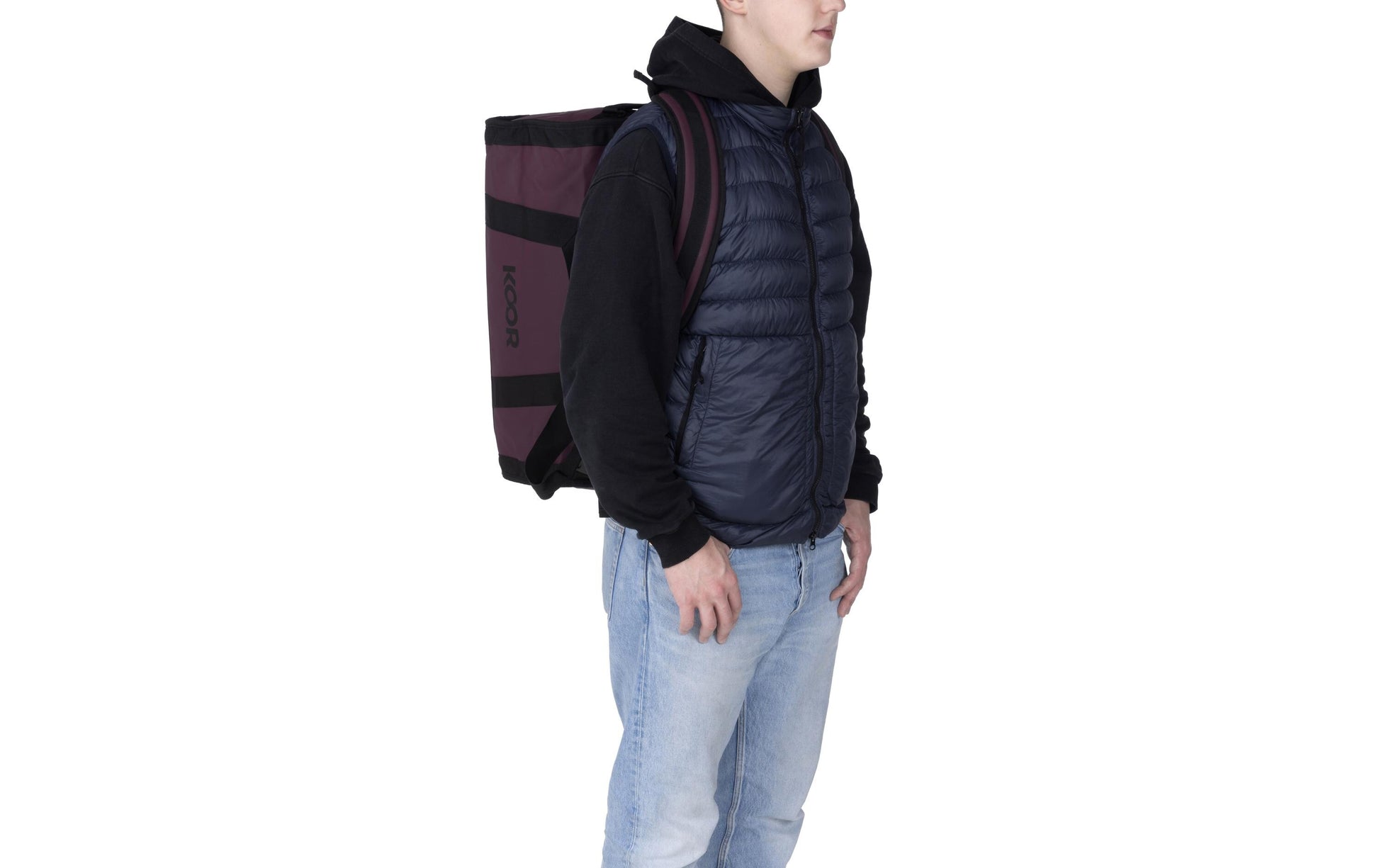 KOOR Sporttasche – 50 l, aus rPET, dunkelrot, 37 × 40,5 × 60,5 cm