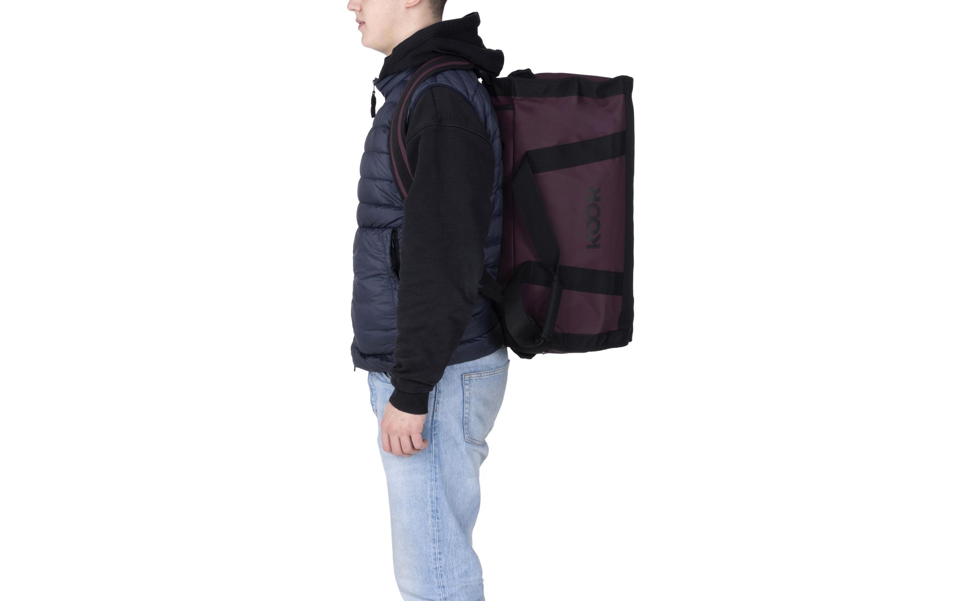 KOOR Sporttasche – 50 l, aus rPET, dunkelrot, 37 × 40,5 × 60,5 cm