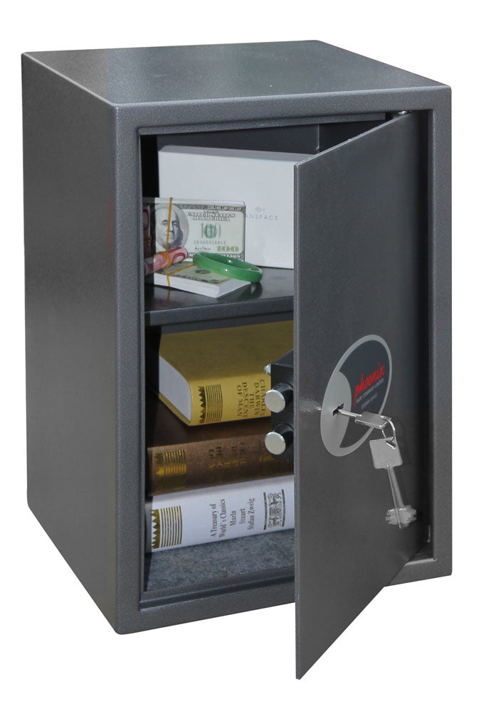Phoenix Safe Co. Phoenix Möbeltresor VELA HOME / OFFICE SS0804K – Schlüsselschloss – 49 l – Boden-/Wandmontage – Graphit
