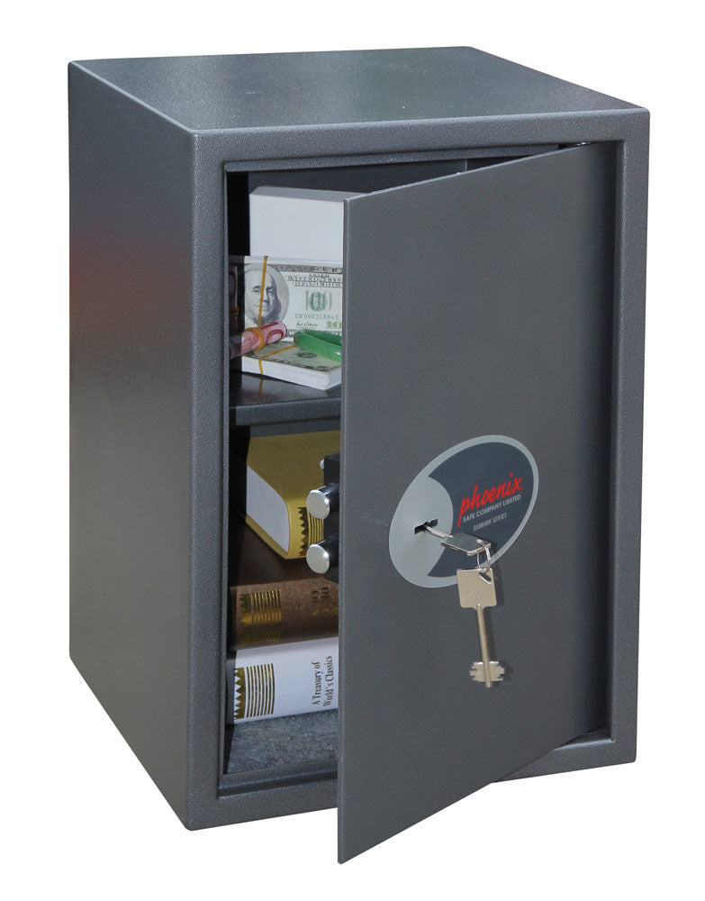 Phoenix Safe Co. Phoenix Möbeltresor VELA HOME / OFFICE SS0804K – Schlüsselschloss – 49 l – Boden-/Wandmontage – Graphit