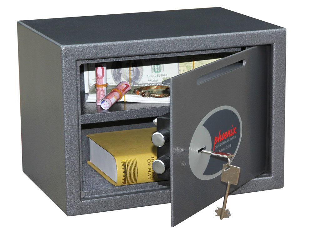 Phoenix Safe Co. Phoenix Möbeltresor SS0802KD – Schlüsselschloss – 17 l – Boden-/Wandmontage – Graphitgrau