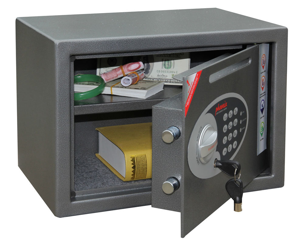 Phoenix Safe Co. Phoenix Tresor VELA HOME/OFFICE SS0802ED – Elektronikschloss – 17 l – Boden-/Wandmontage – Graphitgrau