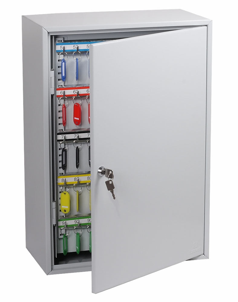 Phoenix Safe Co. KC0604K – Schlüsselschrank für 200 Schlüssel, Zylinderschloss, Grau, 380 × 140 × 550 mm