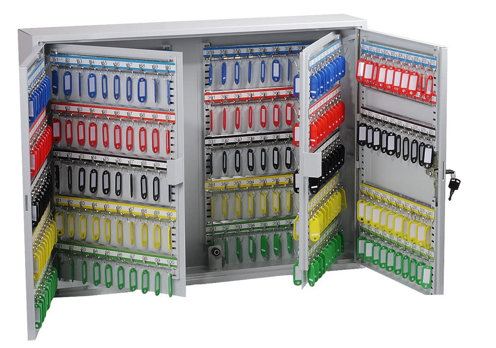 Phoenix Safe Co. Phoenix KC0606K – Schlüsselschrank für 400 Schlüssel, Zylinderschloss, Grau, 730 × 140 × 550 mm