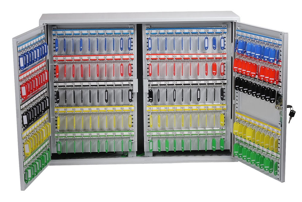 Phoenix Safe Co. Phoenix KC0606K – Schlüsselschrank für 400 Schlüssel, Zylinderschloss, Grau, 730 × 140 × 550 mm