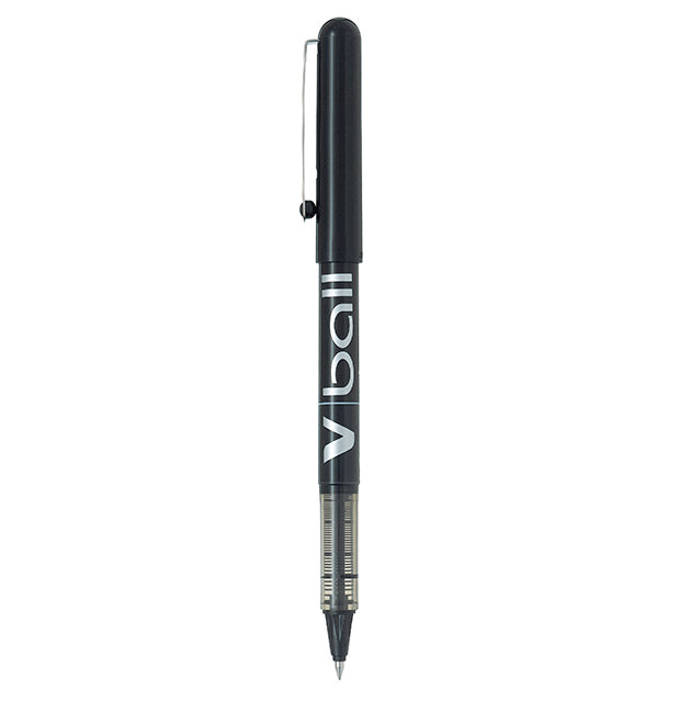 Pilot V-Ball – Tintenroller, dokumentenecht, mit Kappe, 0,3 mm, schwarz