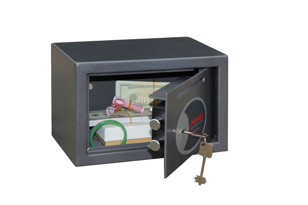 Phoenix Safe Co. Phoenix Tresor VELA SS0801KD – Schlüsselschloss – 10 l – Boden-/Wandmontage – Graphit