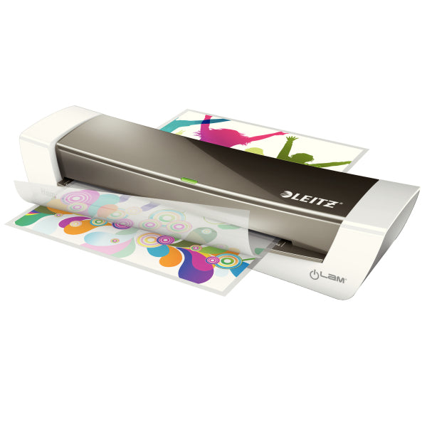 Leitz iLAM Home Office WOW Laminiergerät A4 – 2-Rollen, 80–125 µm, 2 Min. Aufheizzeit, 310 mm/min, Silber