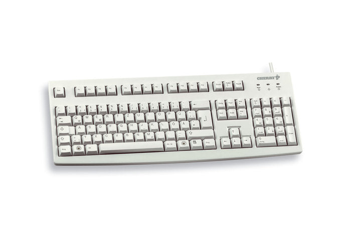 CHERRY G83-6104 – Tastatur, kabelgebunden (USB), US-Layout (EN), Fullsize (mit Ziffernblock) – für Windows