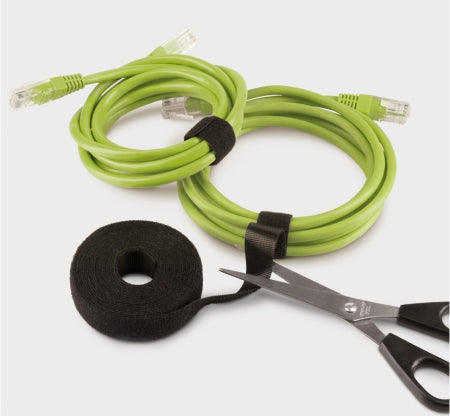 Label-the-cable Klett-Kabelbinder – 16 mm × 25 m – Schwarz – Velour, Wiederverwendbar