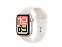 Apple Watch SE (2025) – Smartwatch – 40 mm, LTE, OLED, Ion-X Glas, 50 m, Starlight, S/M, Sportarmband