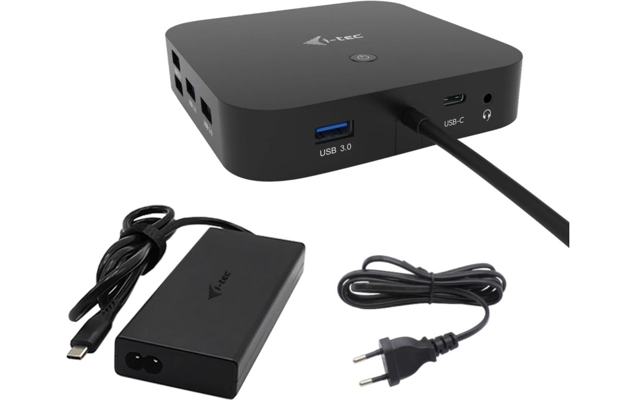 i-tec Dockingstation – USB-C, 2× DP, 1× HDMI, 5× USB-A, 2× USB-C, 100 W PD, GbE, 3,5 mm Audio