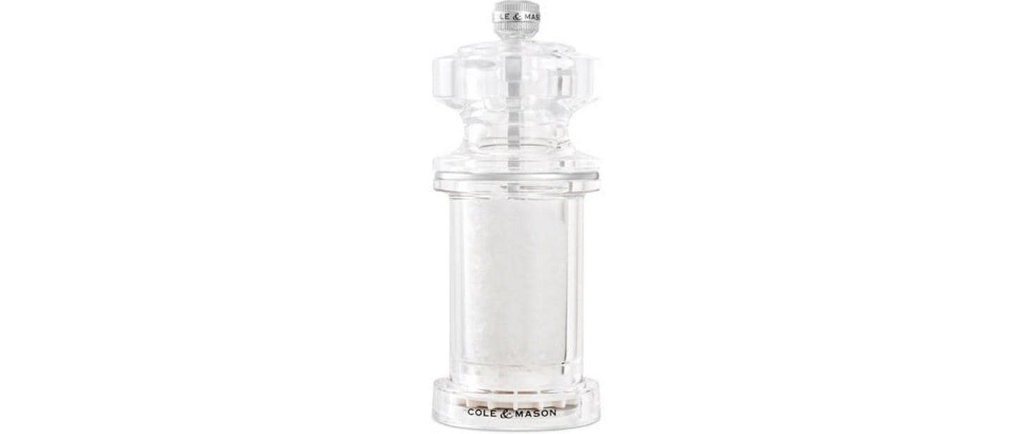 Cole & Mason Salz-/Pfeffermühle 14,4 cm, Acryl/Edelstahl, Keramikmahlwerk, transparent