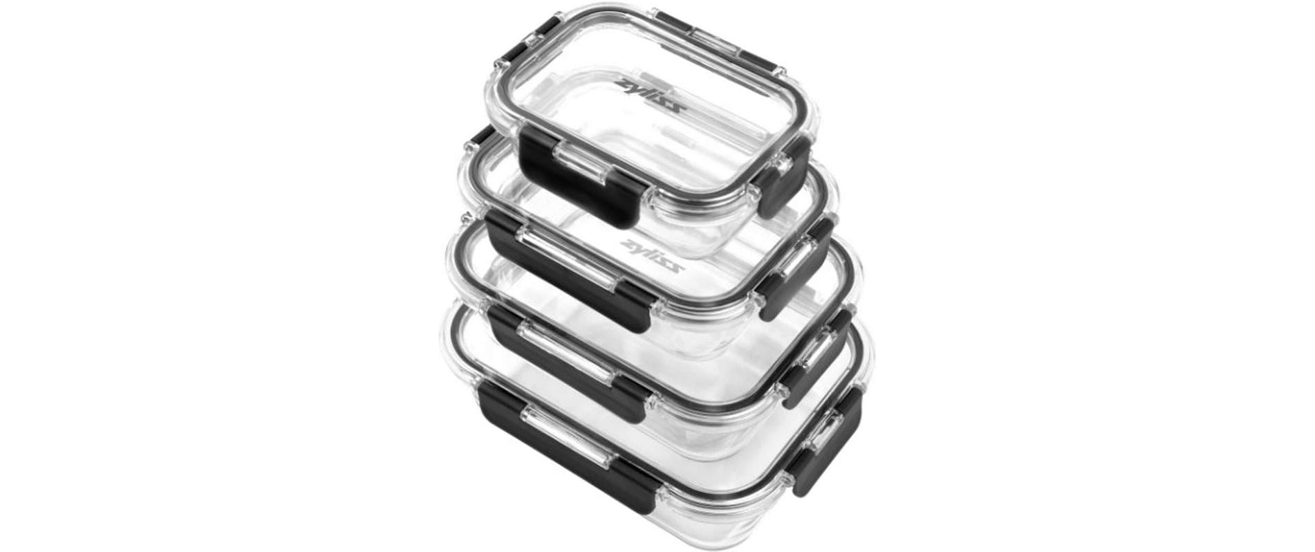 Zyliss Vorratsdose 370 ml, 640 ml, 1,05 l, 1,52 l, 4-teilig, Tritan/Polypropylen (PP), transparent/schwarz