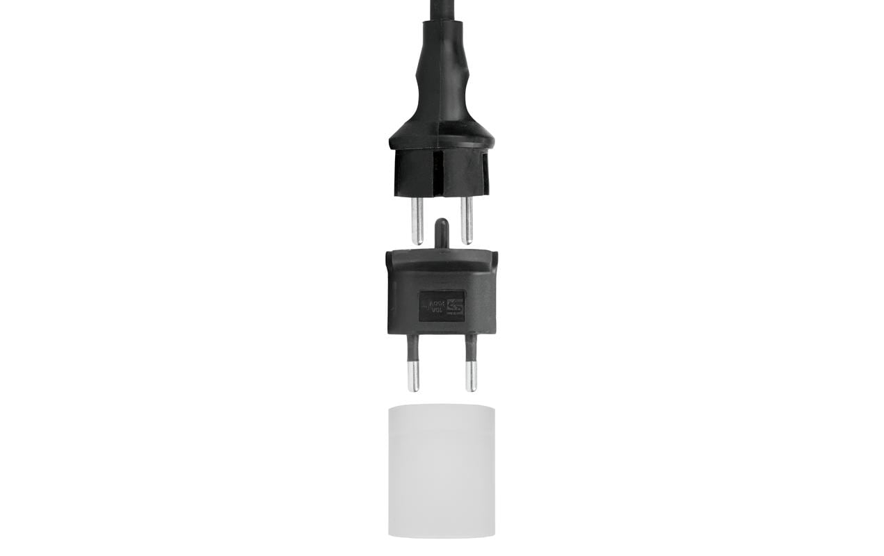 Steffen 1409561 Fixadapter T11 zu Schuko (Typ F) – 250 V, 10 A, 2-polig, 45 × 60 × 45 mm, Schwarz