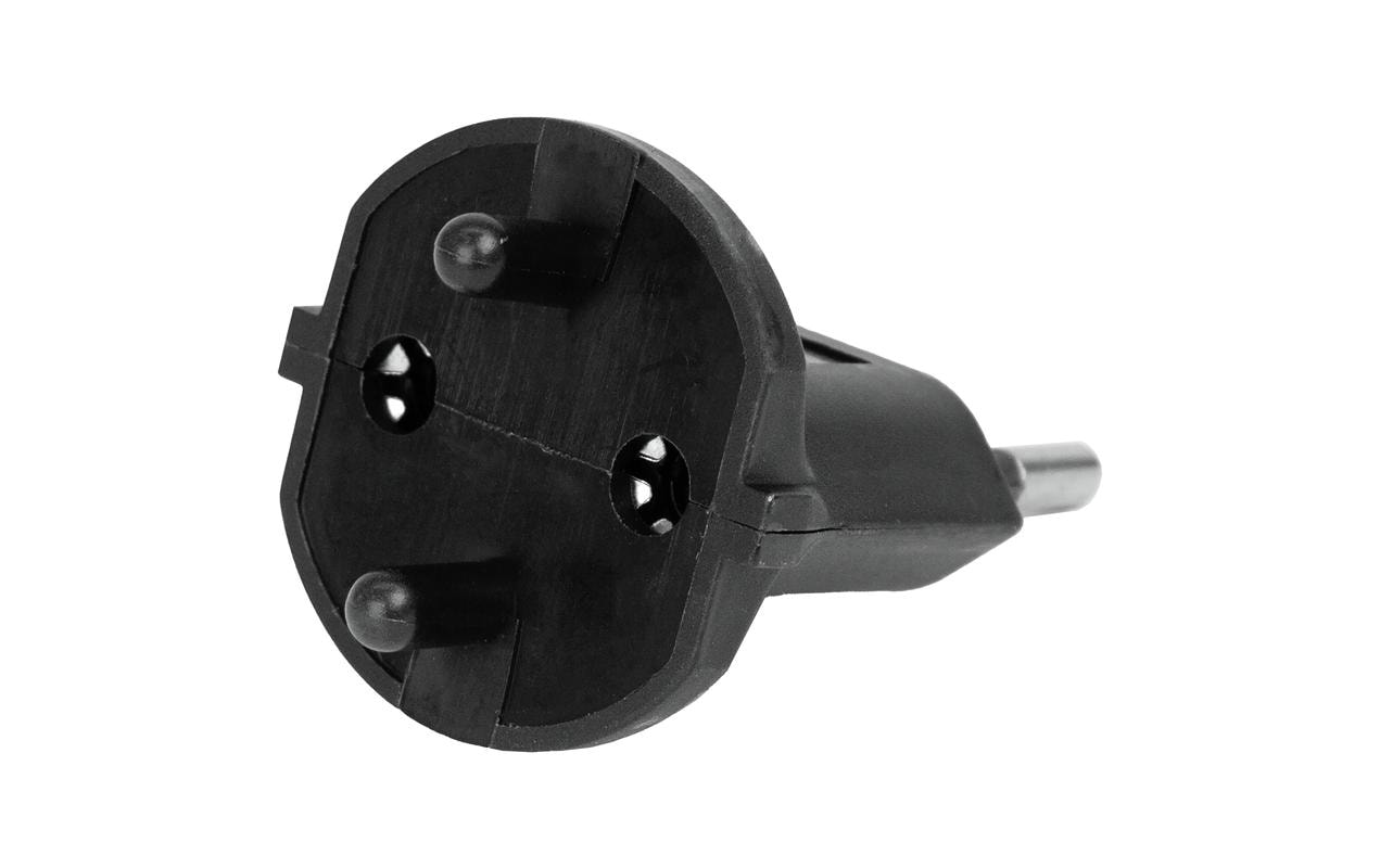Steffen 1409561 Fixadapter T11 zu Schuko (Typ F) – 250 V, 10 A, 2-polig, 45 × 60 × 45 mm, Schwarz