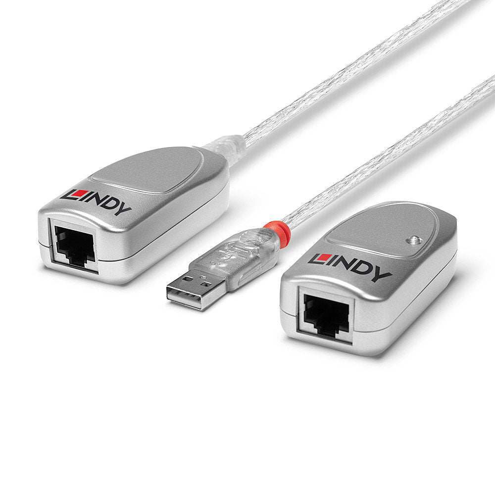 Lindy 42805 USB-Extender – USB zu Cat.5, bis 50 m, USB 1.1, DC-Stecker, Grau