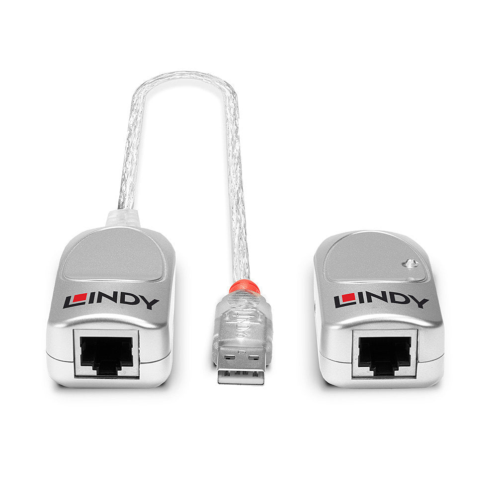 Lindy 42805 USB-Extender – USB zu Cat.5, bis 50 m, USB 1.1, DC-Stecker, Grau