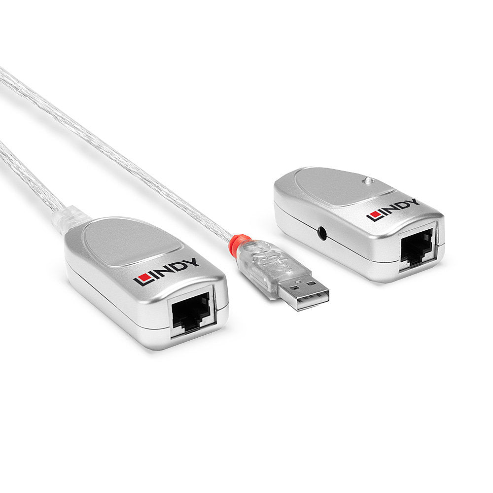 Lindy 42805 USB-Extender – USB zu Cat.5, bis 50 m, USB 1.1, DC-Stecker, Grau