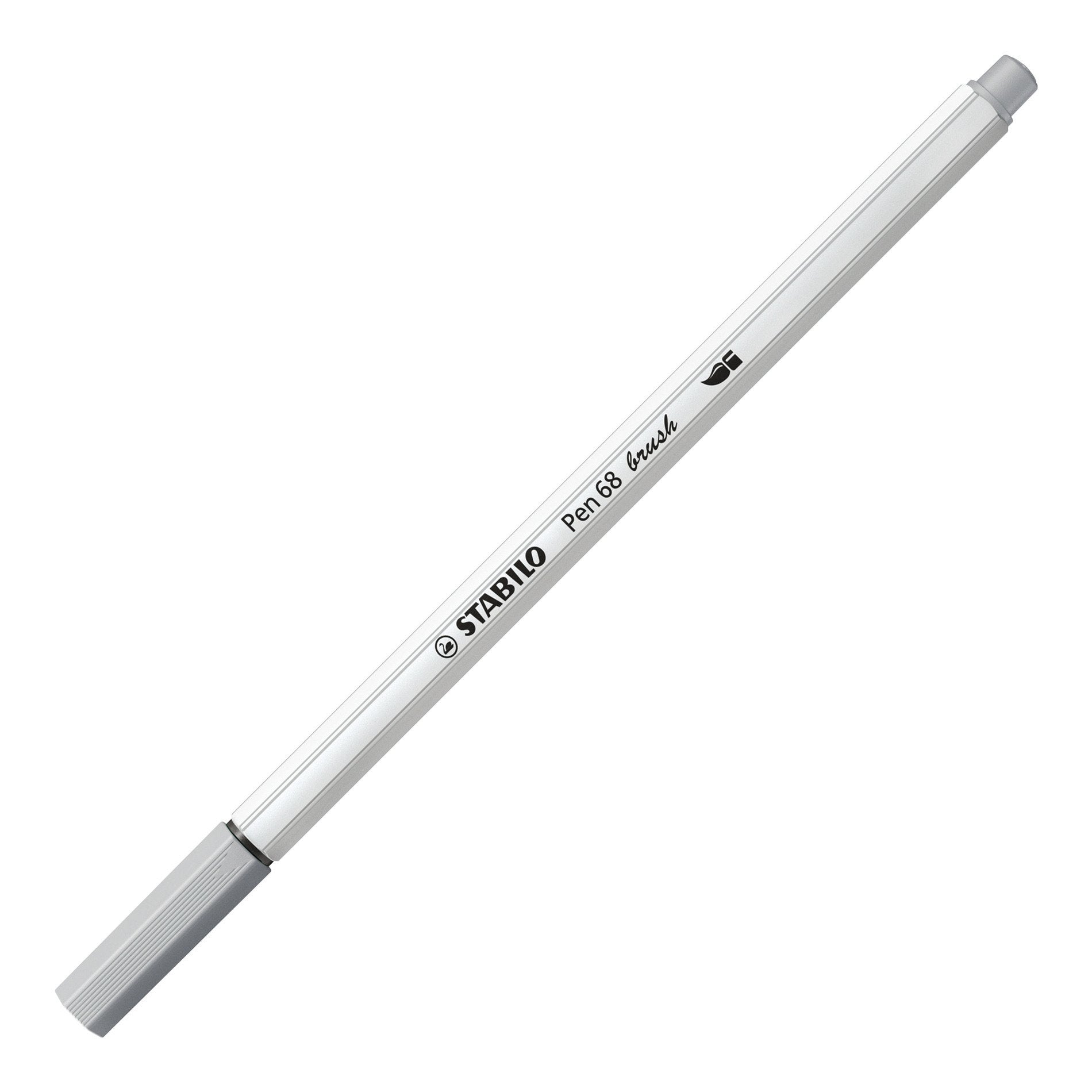 STABILO Pen 68 Pinselstift – Pinselspitze, wasserbasiert, Grau