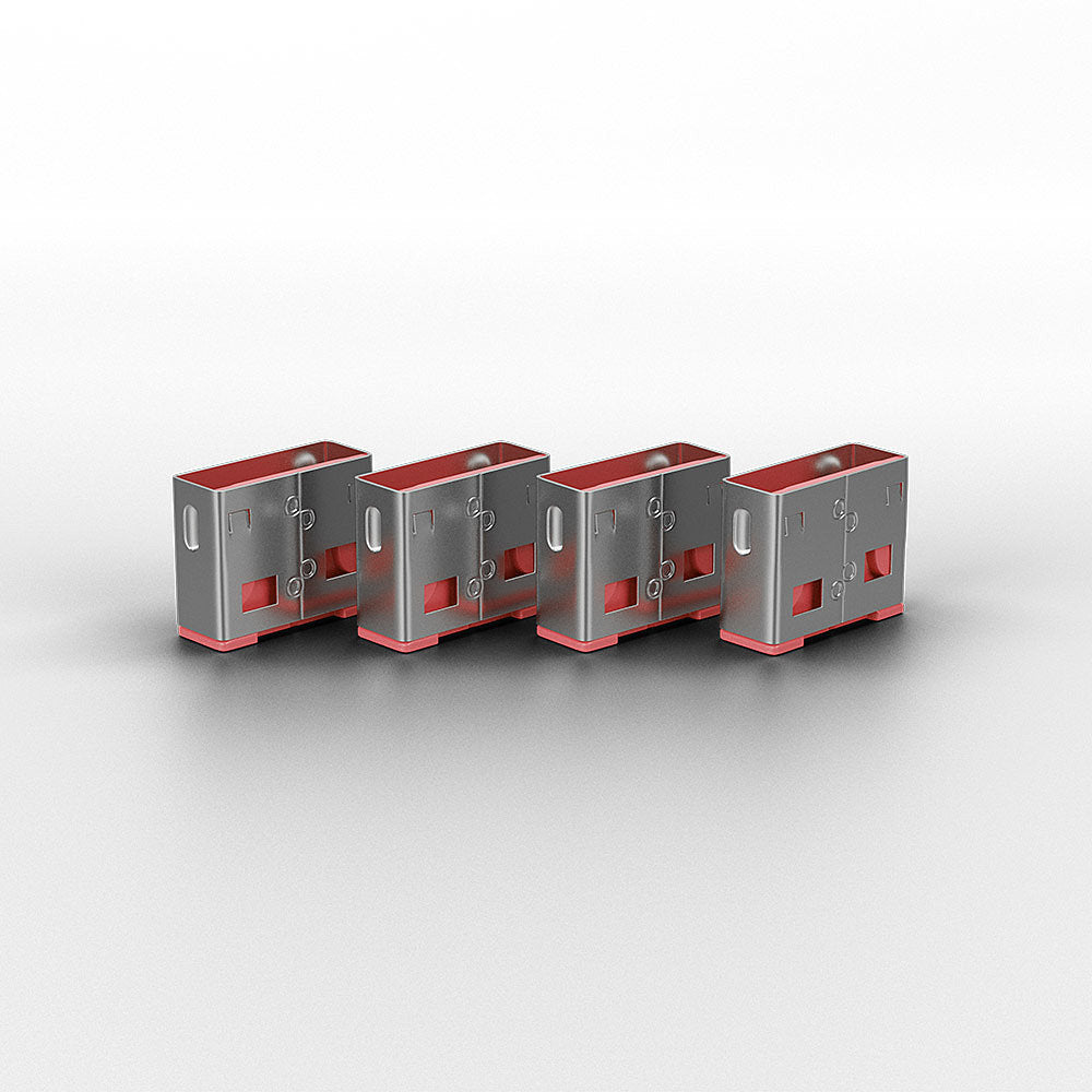 Lindy 10er-Set USB-Port-Schlösser Zubehörtasche – Rot