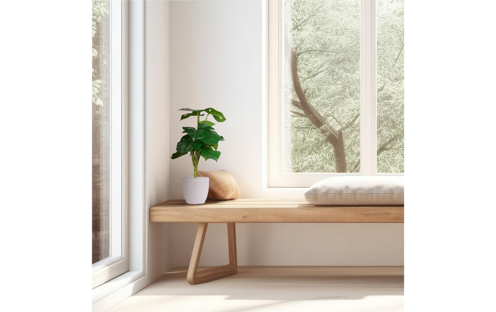 Relaxdays Kunstpflanze – Ø 20 × 33 cm – Polyester & Stein, Mehrfarbig – 2-teilig