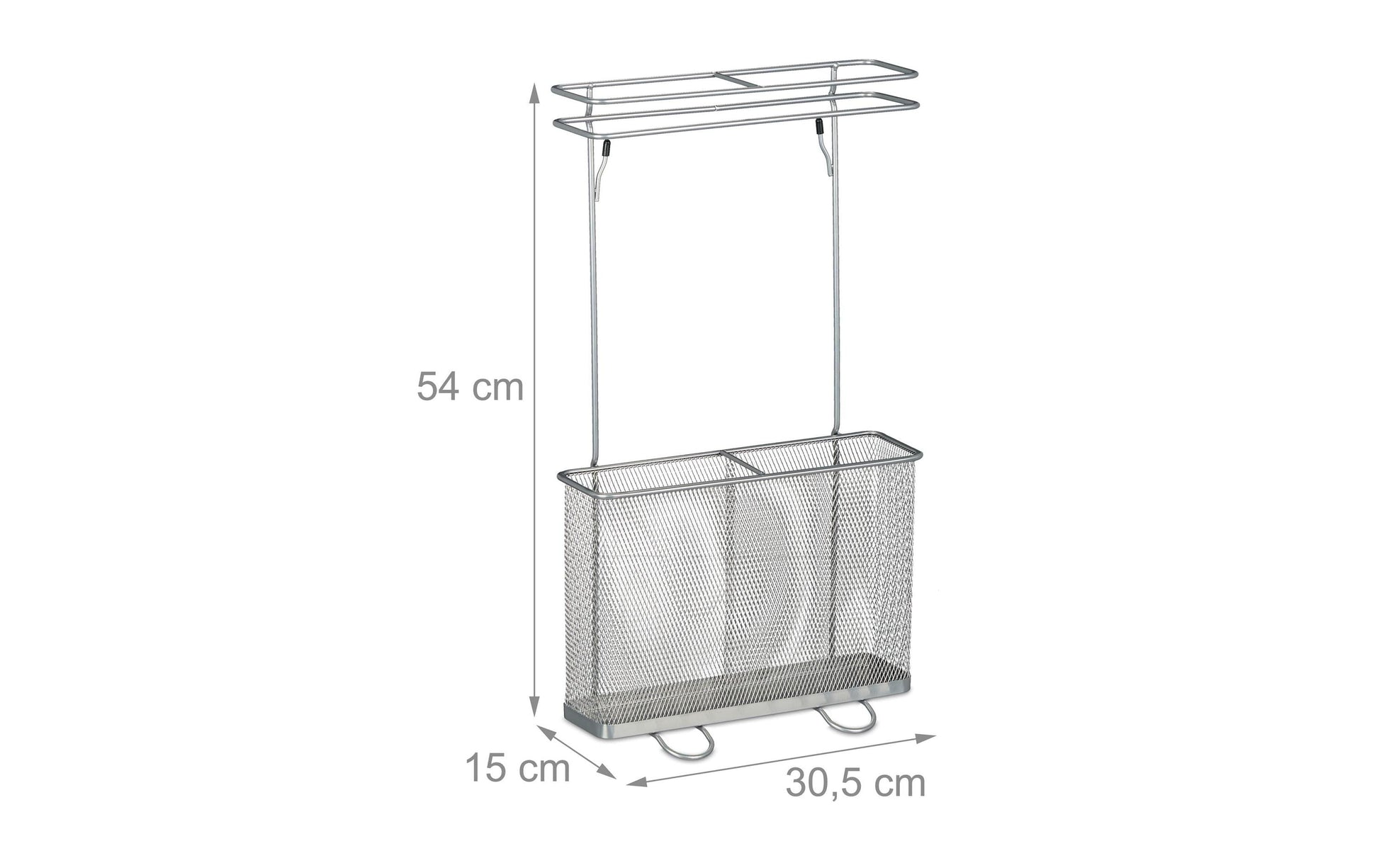 Relaxdays Schirmständer – Stahl, Silber, 30,5 × 15 × 54 cm