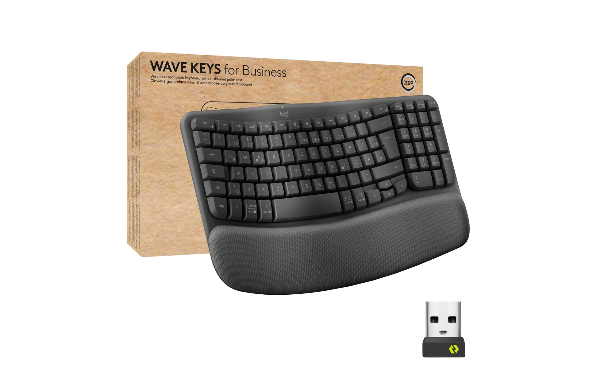 Logitech Wave Keys für Business CENTRAL-419 – Tastatur, kabellos (Bluetooth/2,4 GHz), CH-Layout (DE-CH)