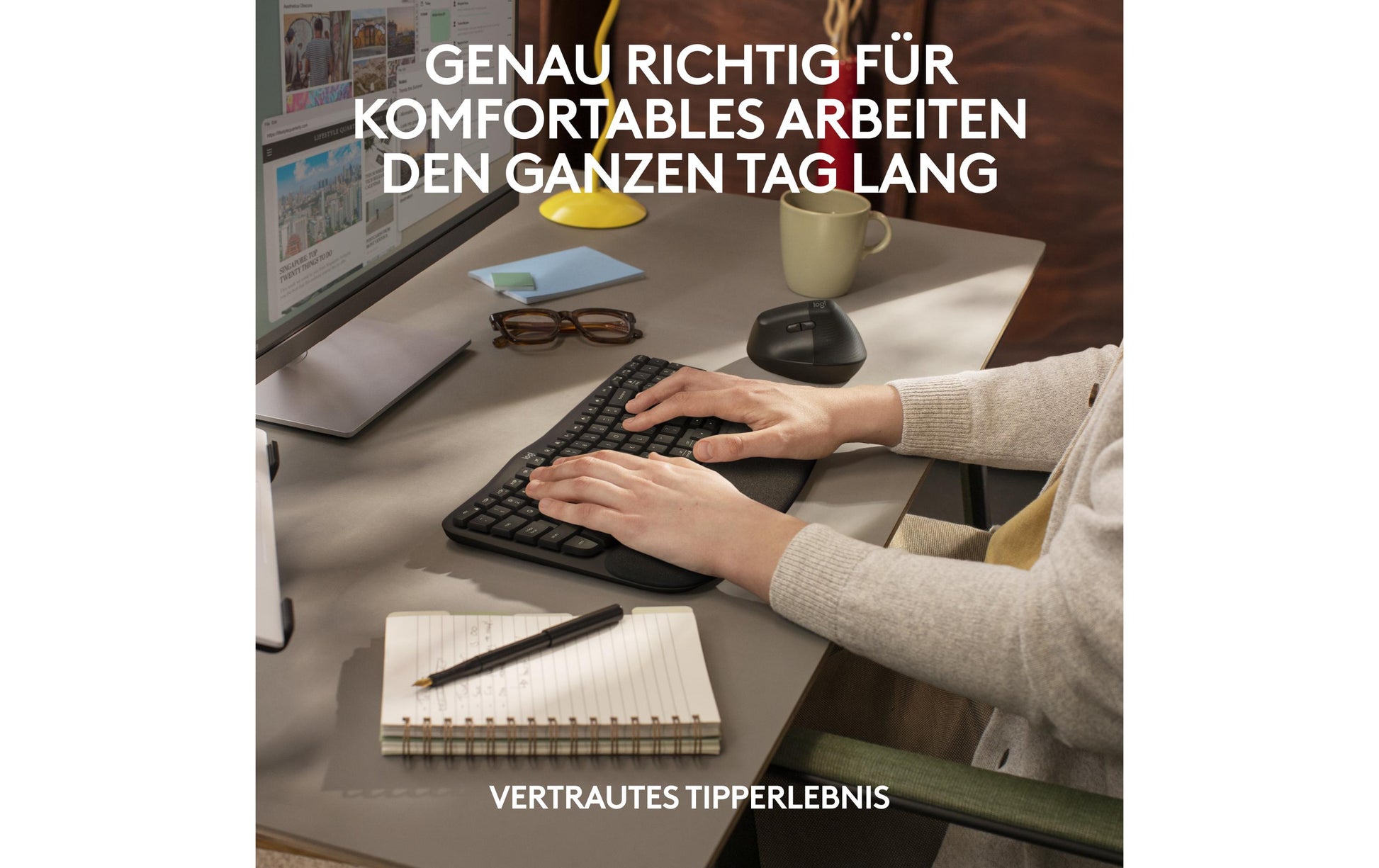 Logitech Wave Keys für Business CENTRAL-419 – Tastatur, kabellos (Bluetooth/2,4 GHz), CH-Layout (DE-CH)