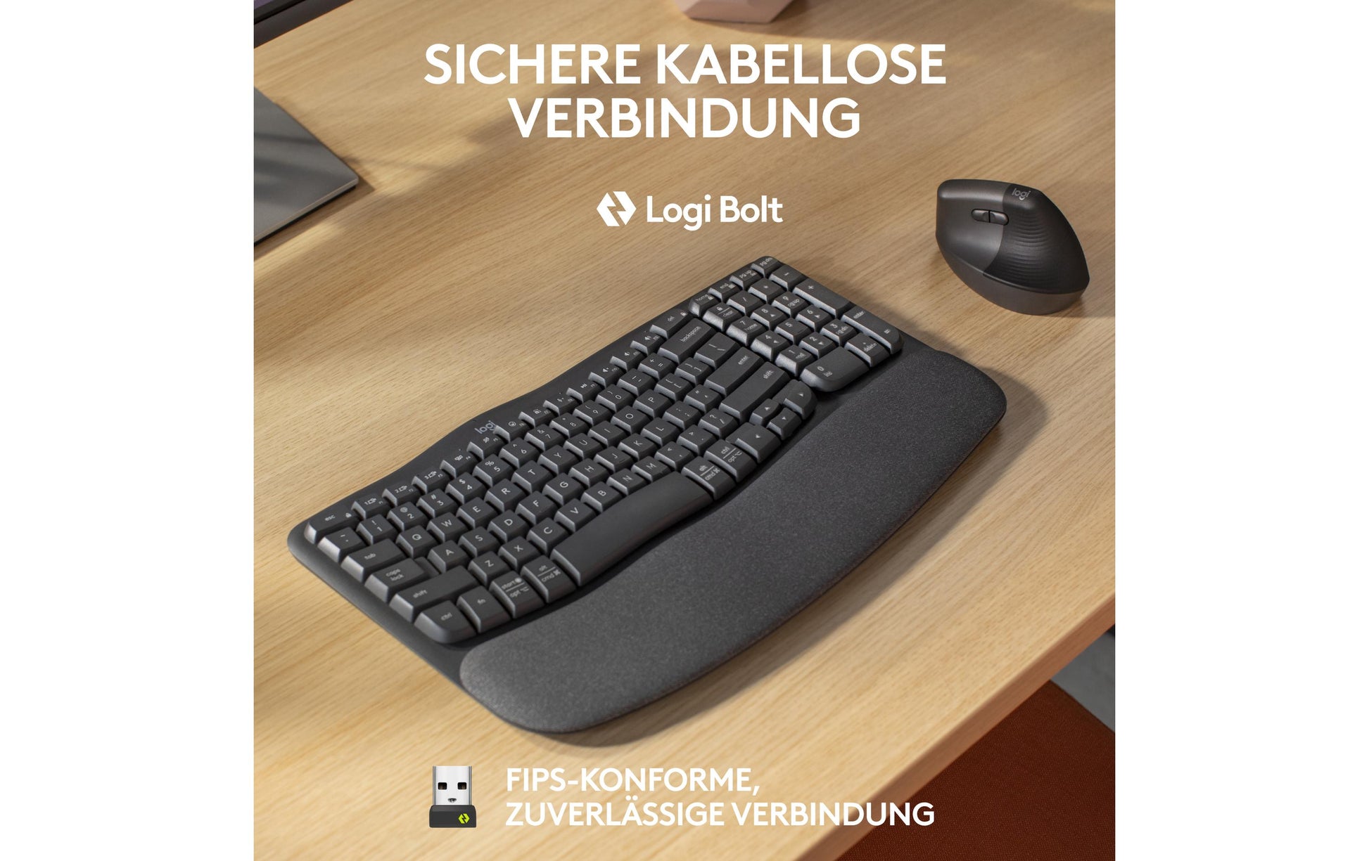 Logitech Wave Keys für Business CENTRAL-419 – Tastatur, kabellos (Bluetooth/2,4 GHz), CH-Layout (DE-CH)