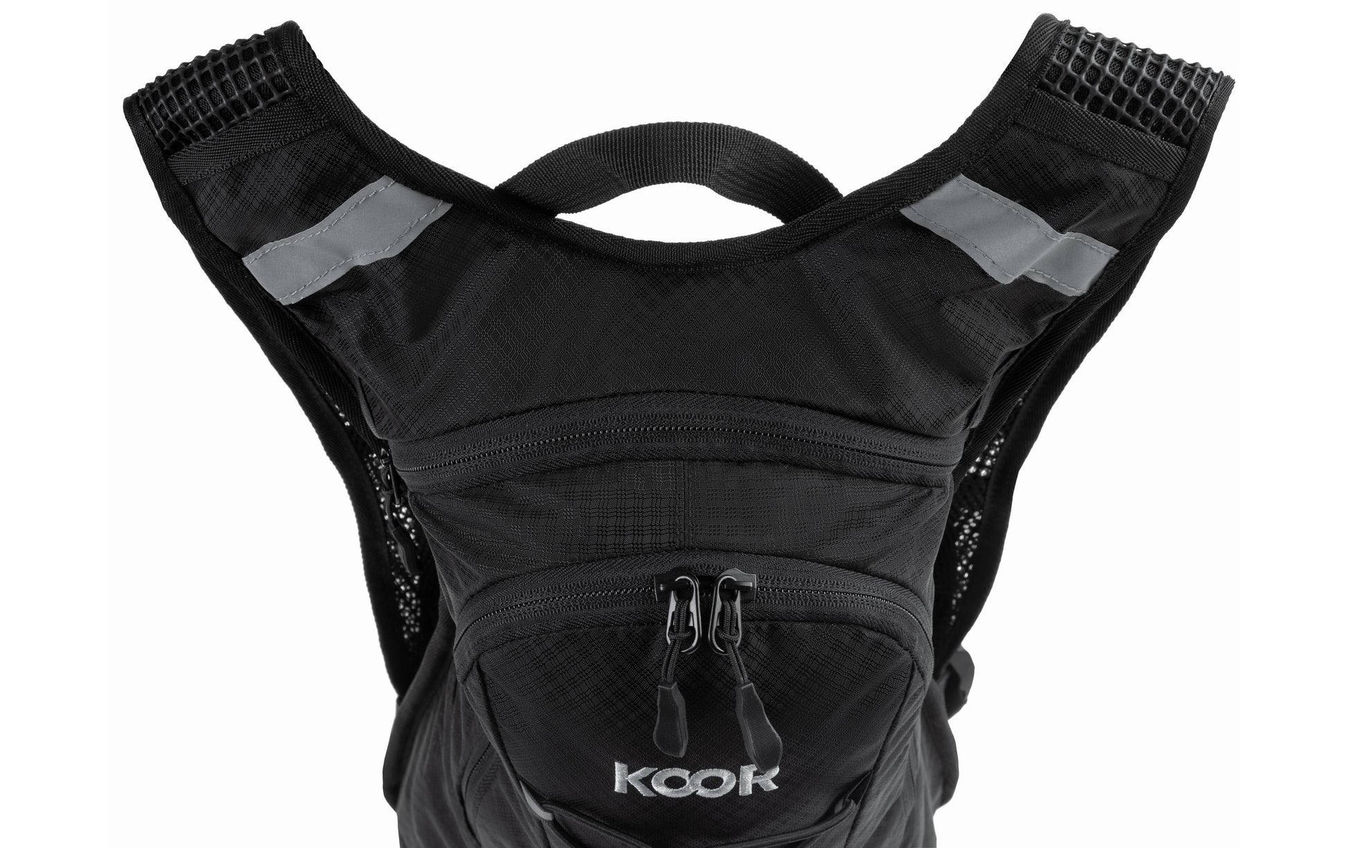 KOOR Sportrucksack F01607 – 6 l, wasserfest, mit Reflektoren, Nylon – schwarz, 300 × 470 × 200 mm